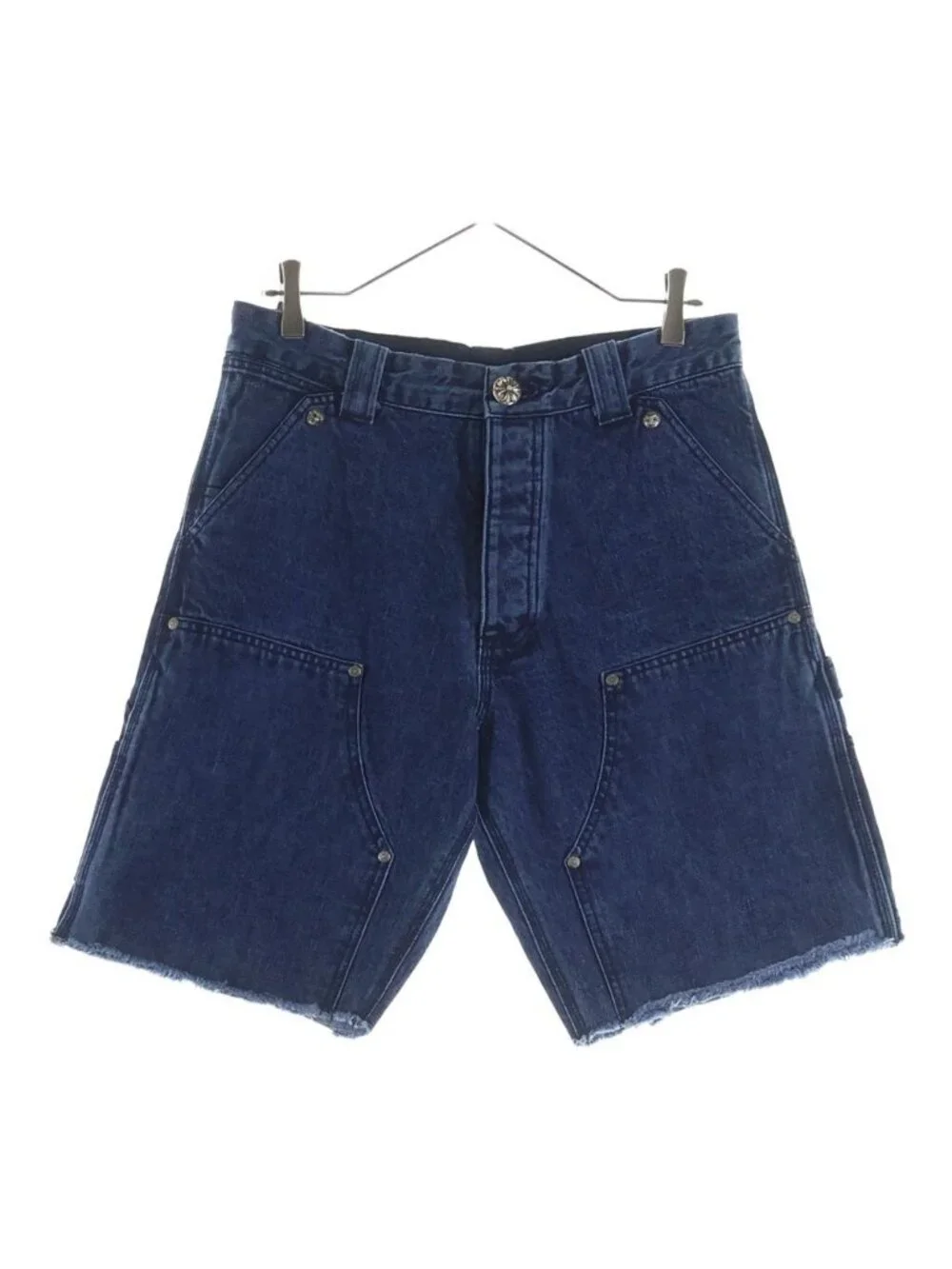 Chrome Hearts Carpenter Double Knee Denim Shorts Crossball Blue